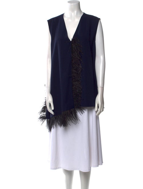 CH Carolina Herrera V-Neck Sleeveless Top