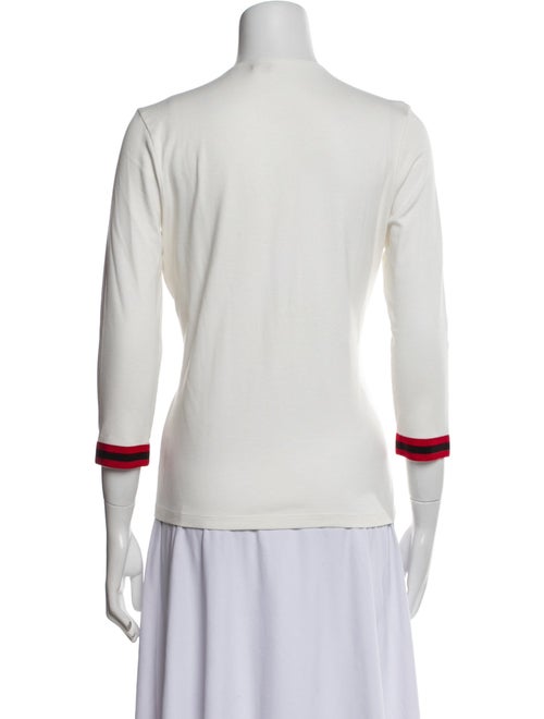 CH Carolina Herrera Colorblock Pattern V-Neck Top