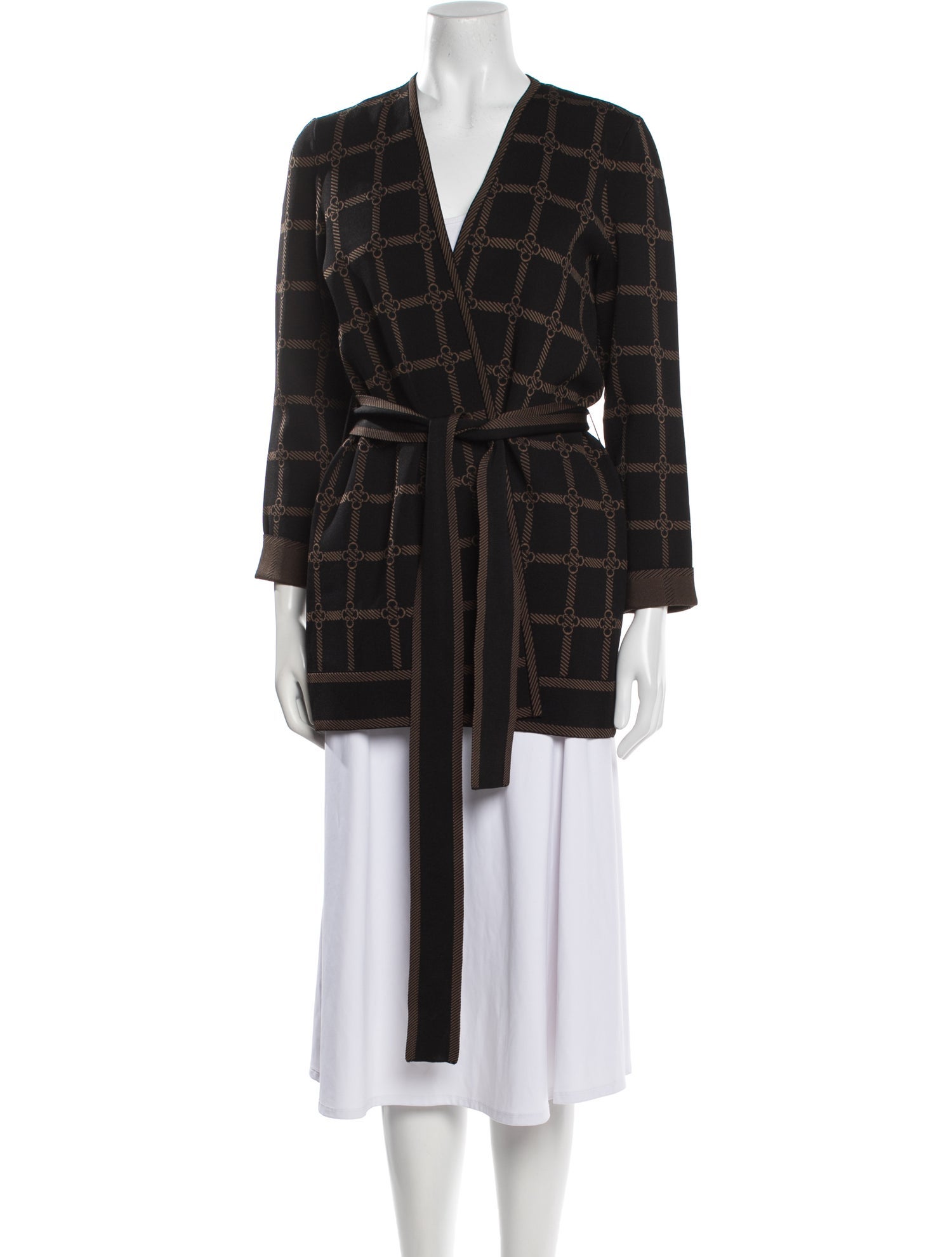 CH Carolina Herrera Plaid Print Evening Jacket