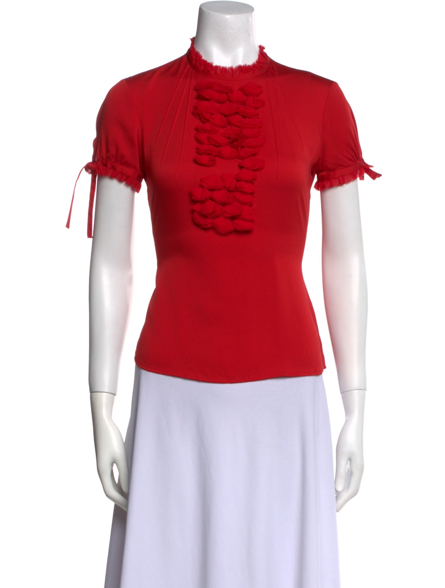 CH Carolina Herrera Silk Mock Neck Top