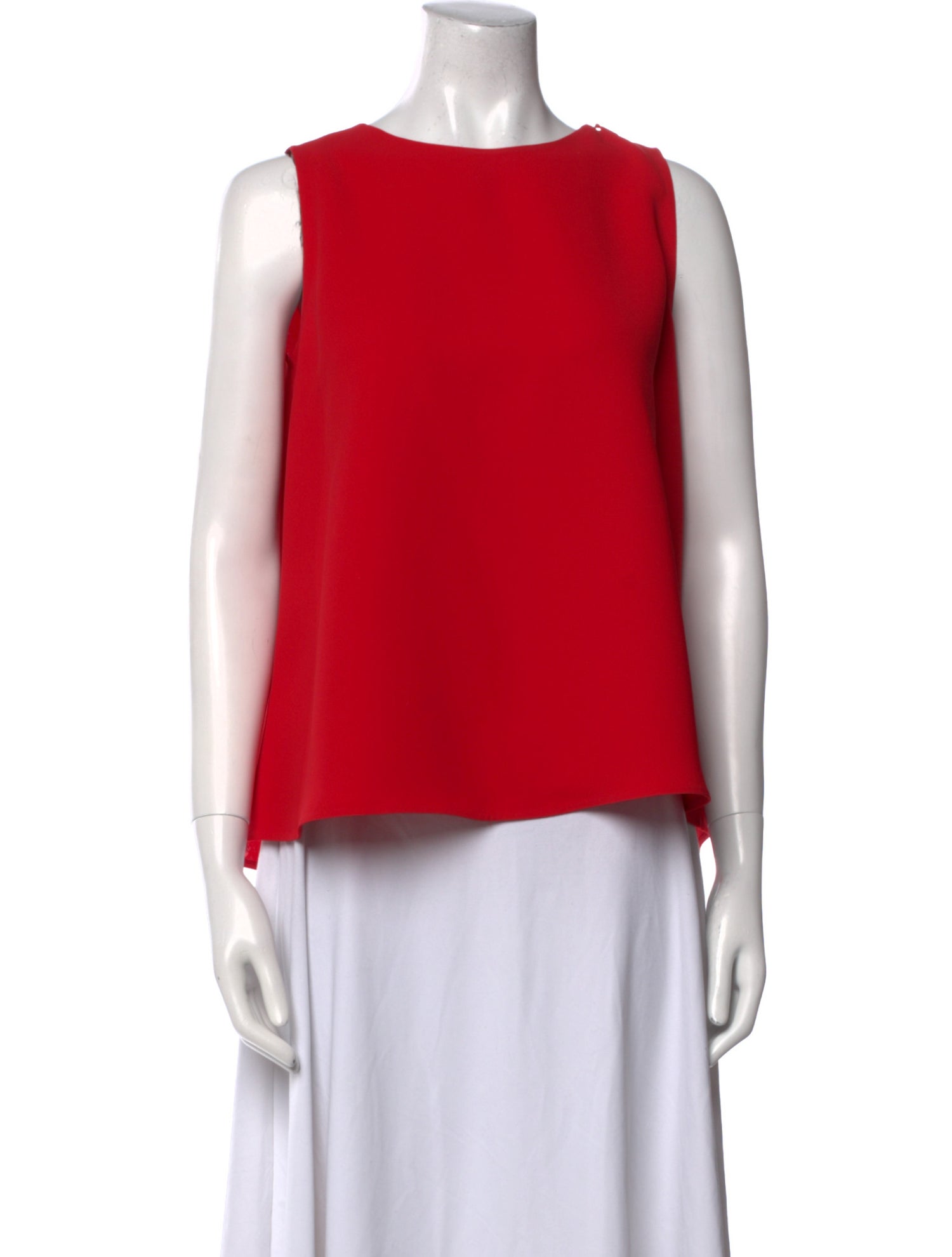 CH Carolina Herrera Bateau Neckline Sleeveless Blouse