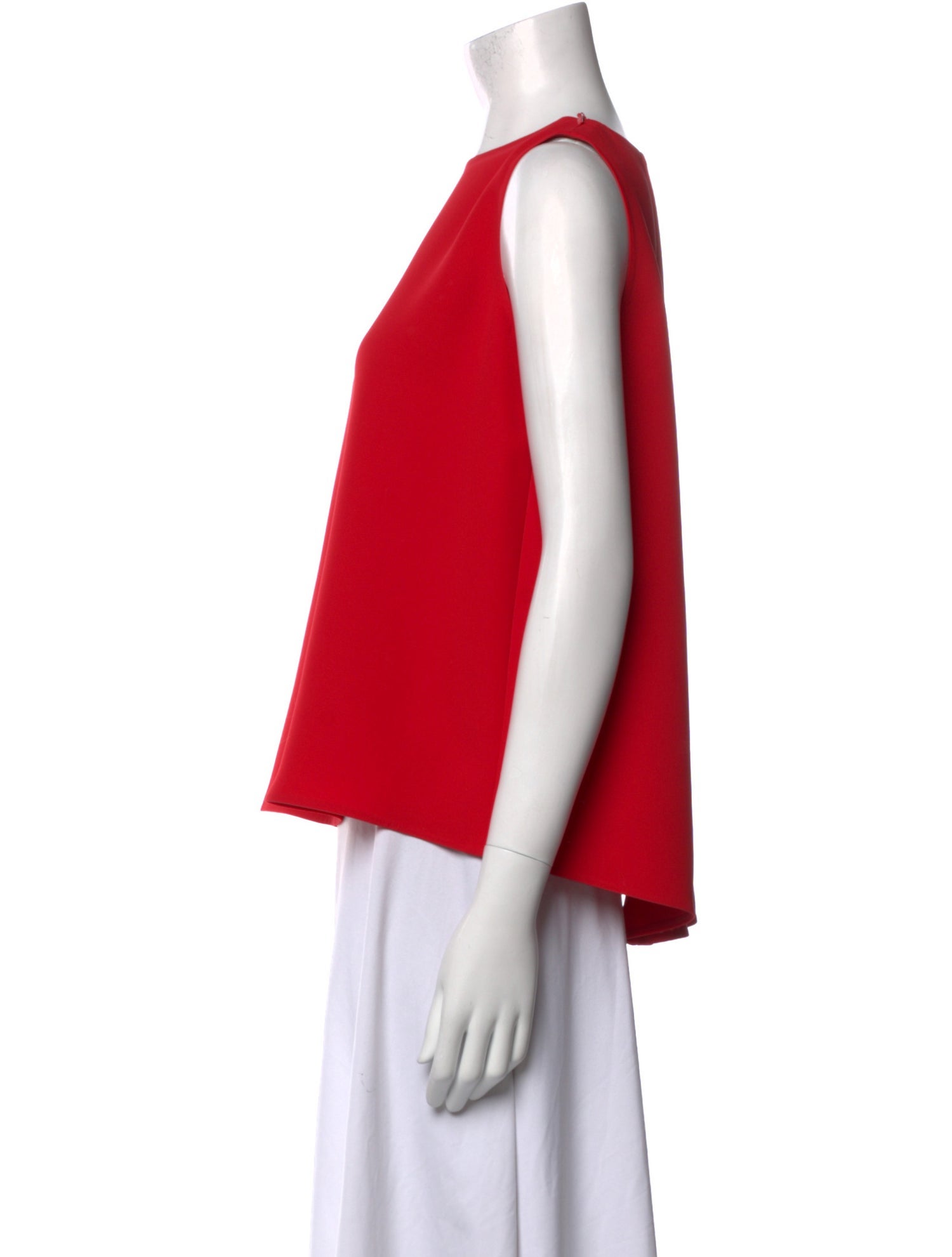 CH Carolina Herrera Bateau Neckline Sleeveless Blouse