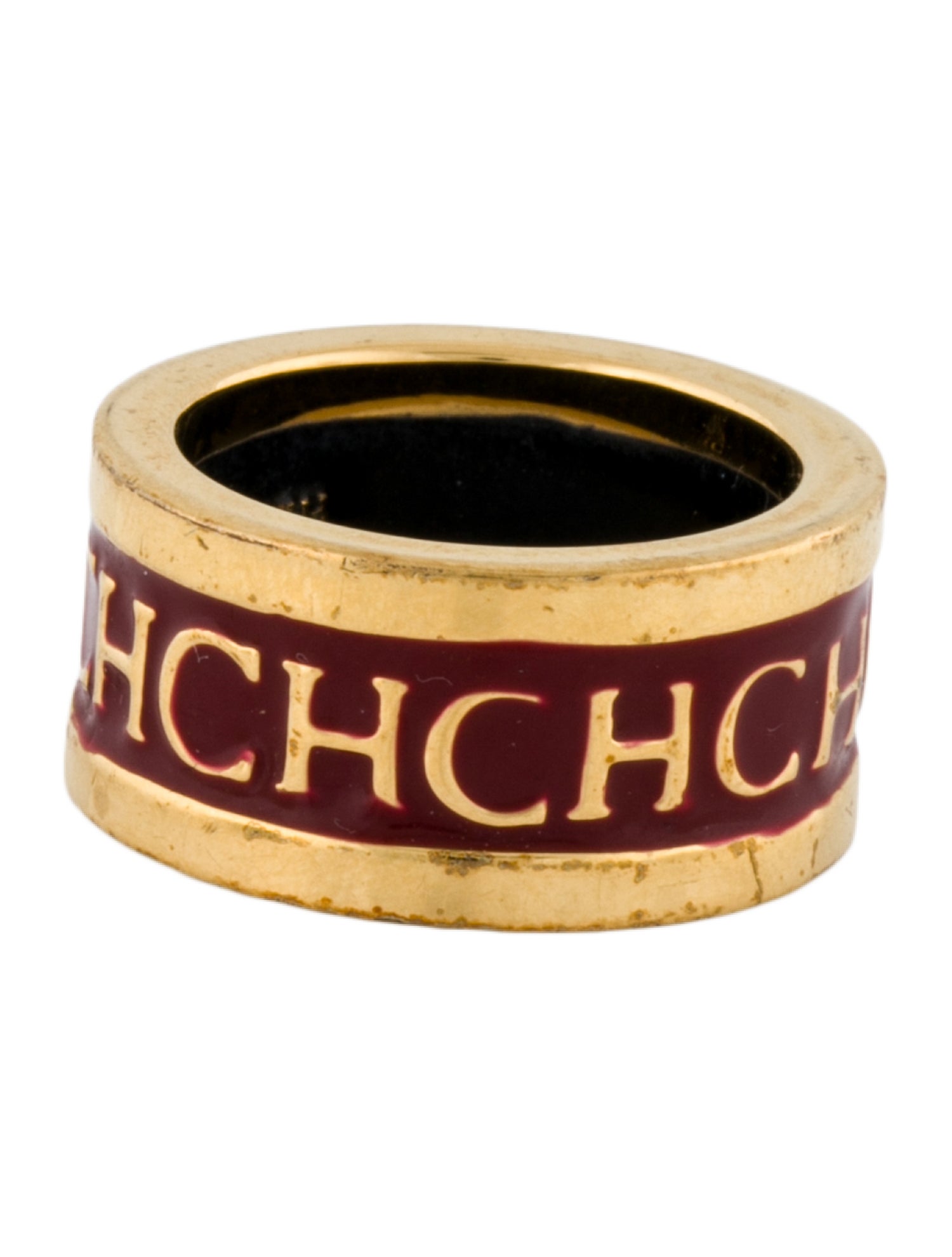 CH Carolina Herrera Enamel "CH" Band Ring