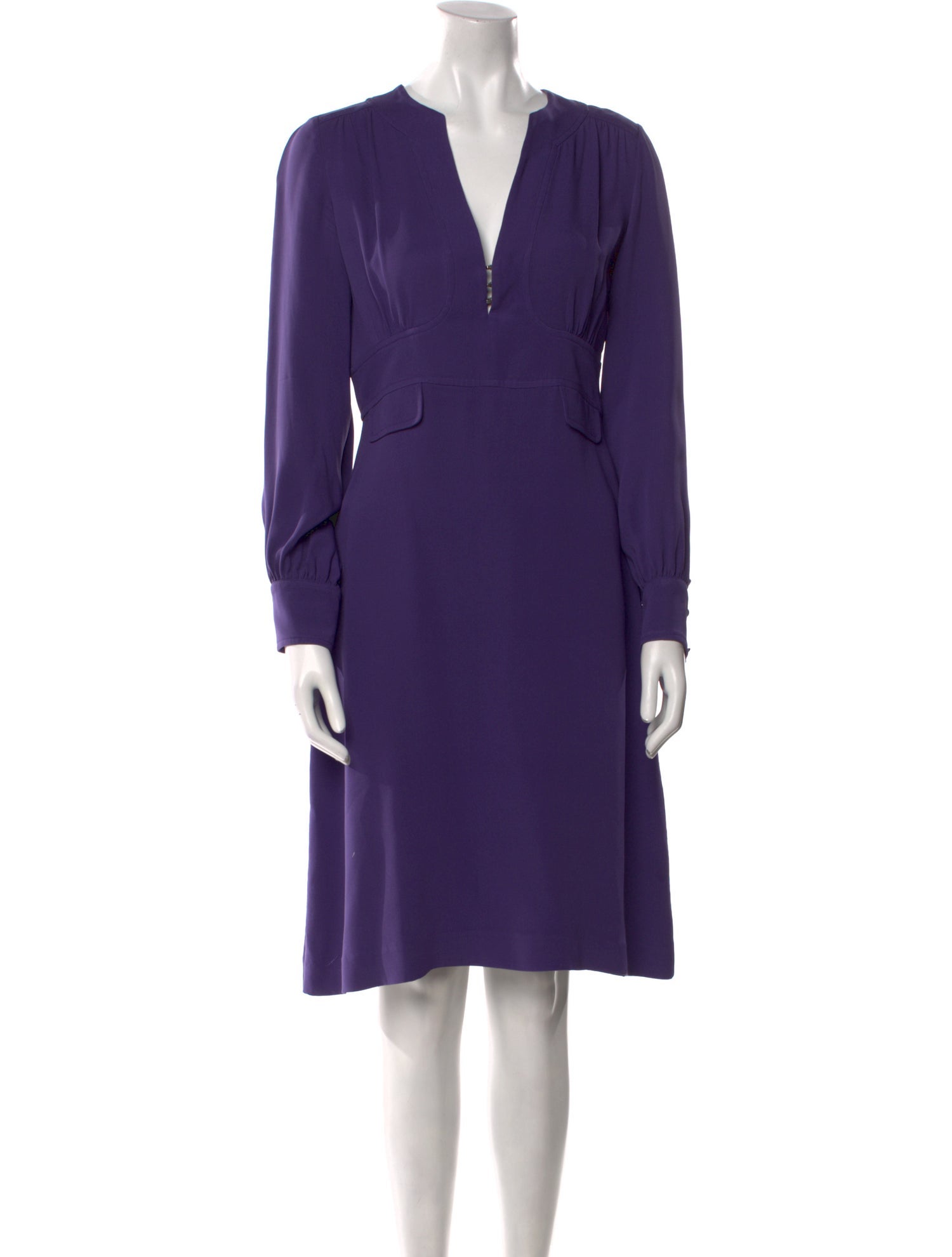 CH Carolina Herrera V-Neck Knee-Length Dress