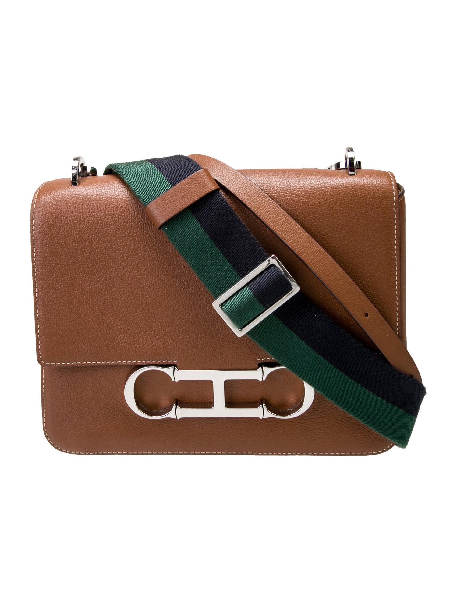 CH Carolina Herrera Leather Messenger Bag
