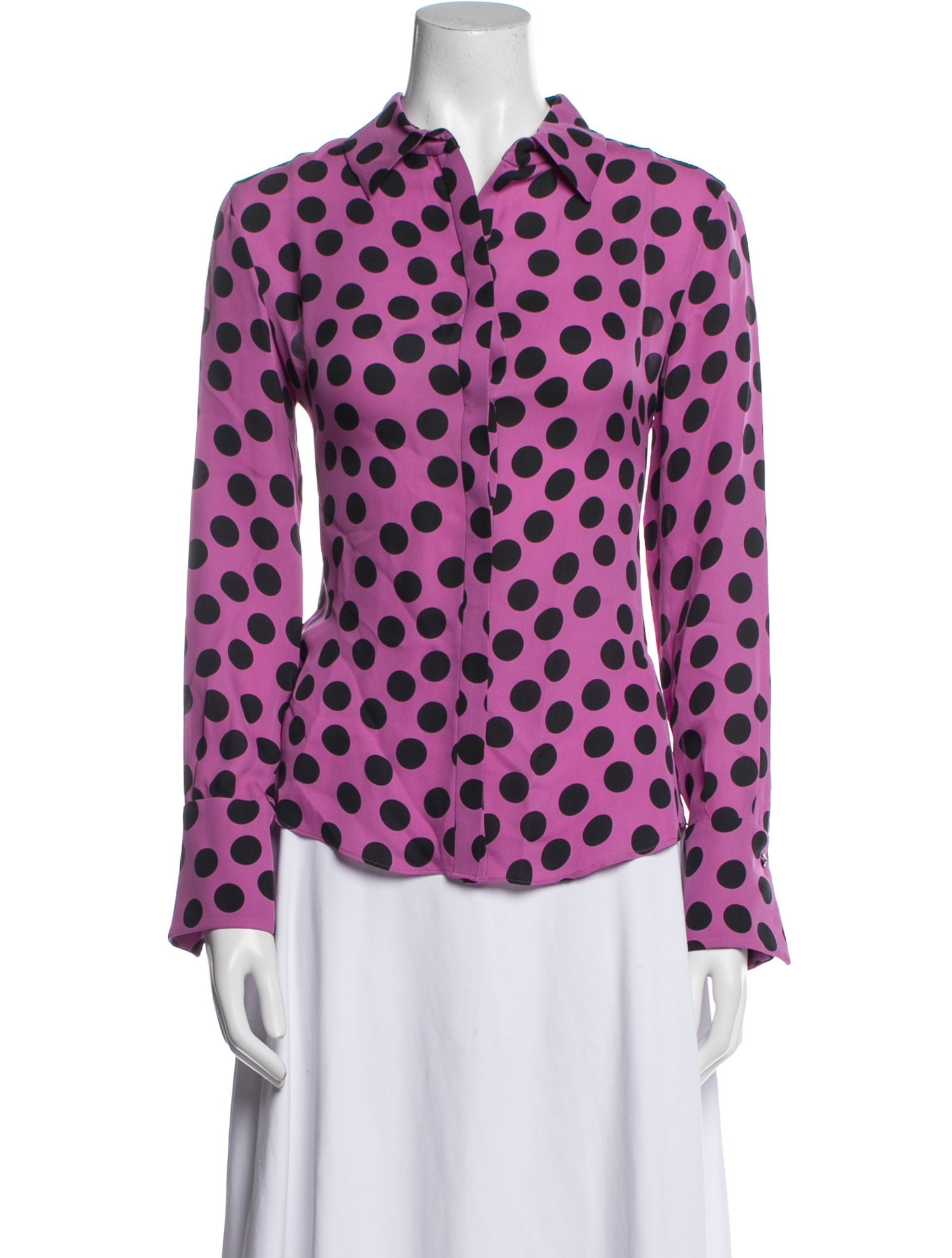 CH Carolina Herrera Silk Printed Button-Up Top