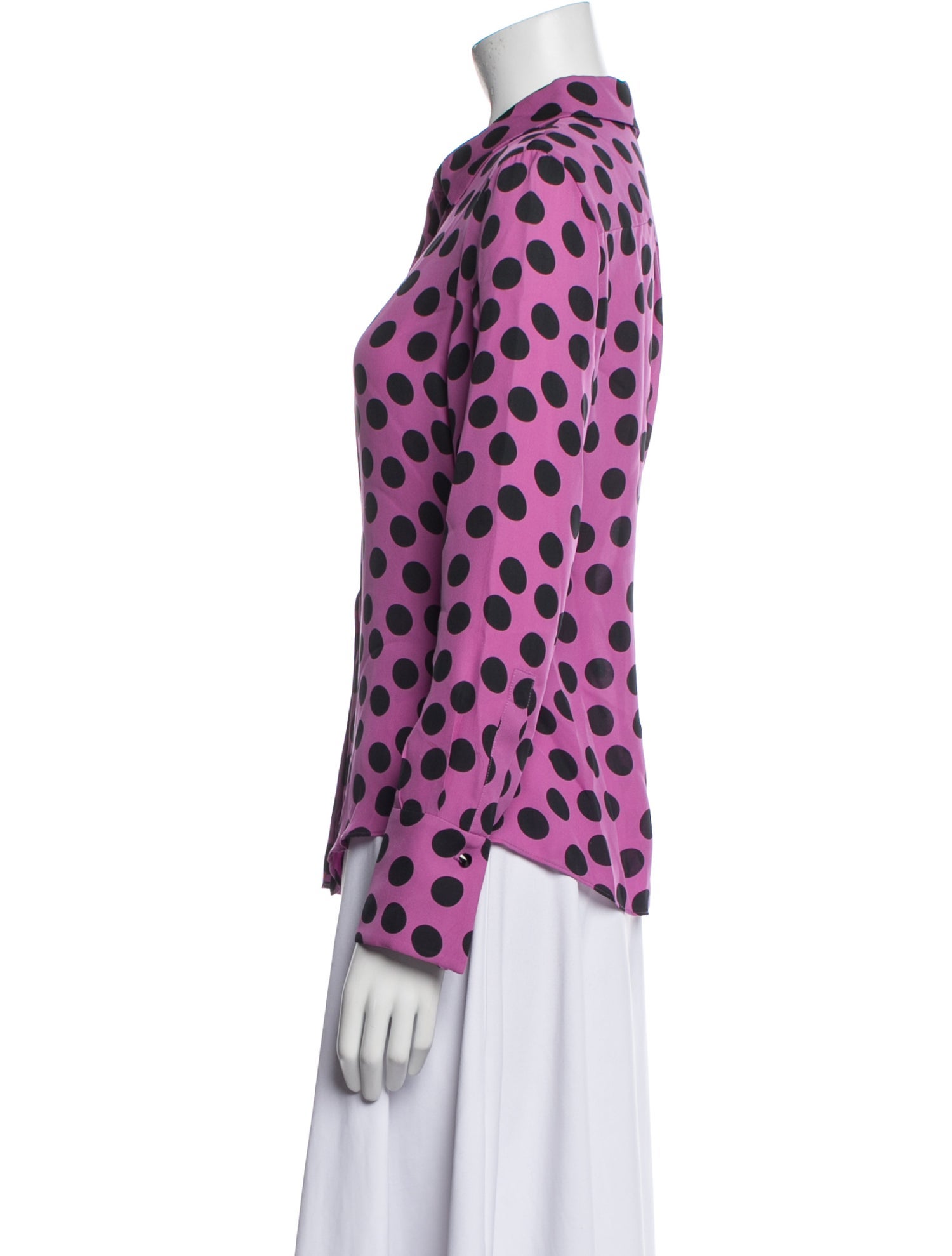 CH Carolina Herrera Silk Printed Button-Up Top