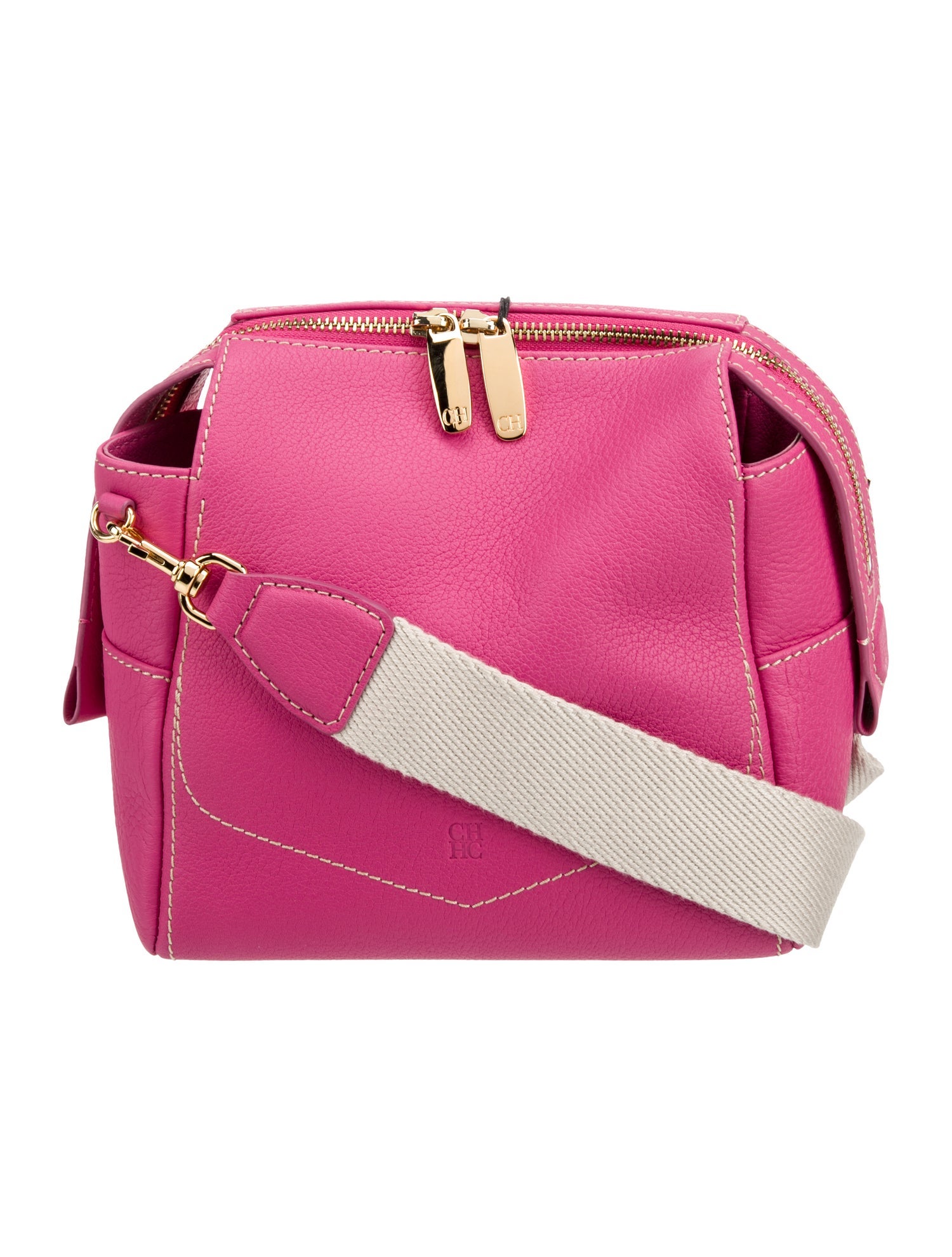 CH Carolina Herrera Leather Messenger Bag