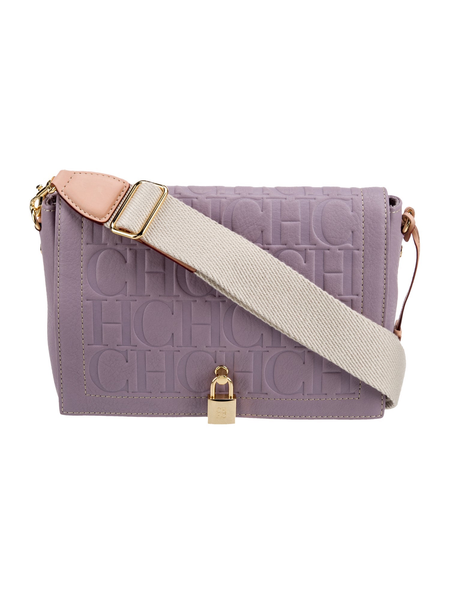 CH Carolina Herrera Leather Messenger Bag