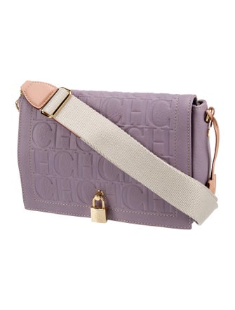 CH Carolina Herrera Leather Messenger Bag