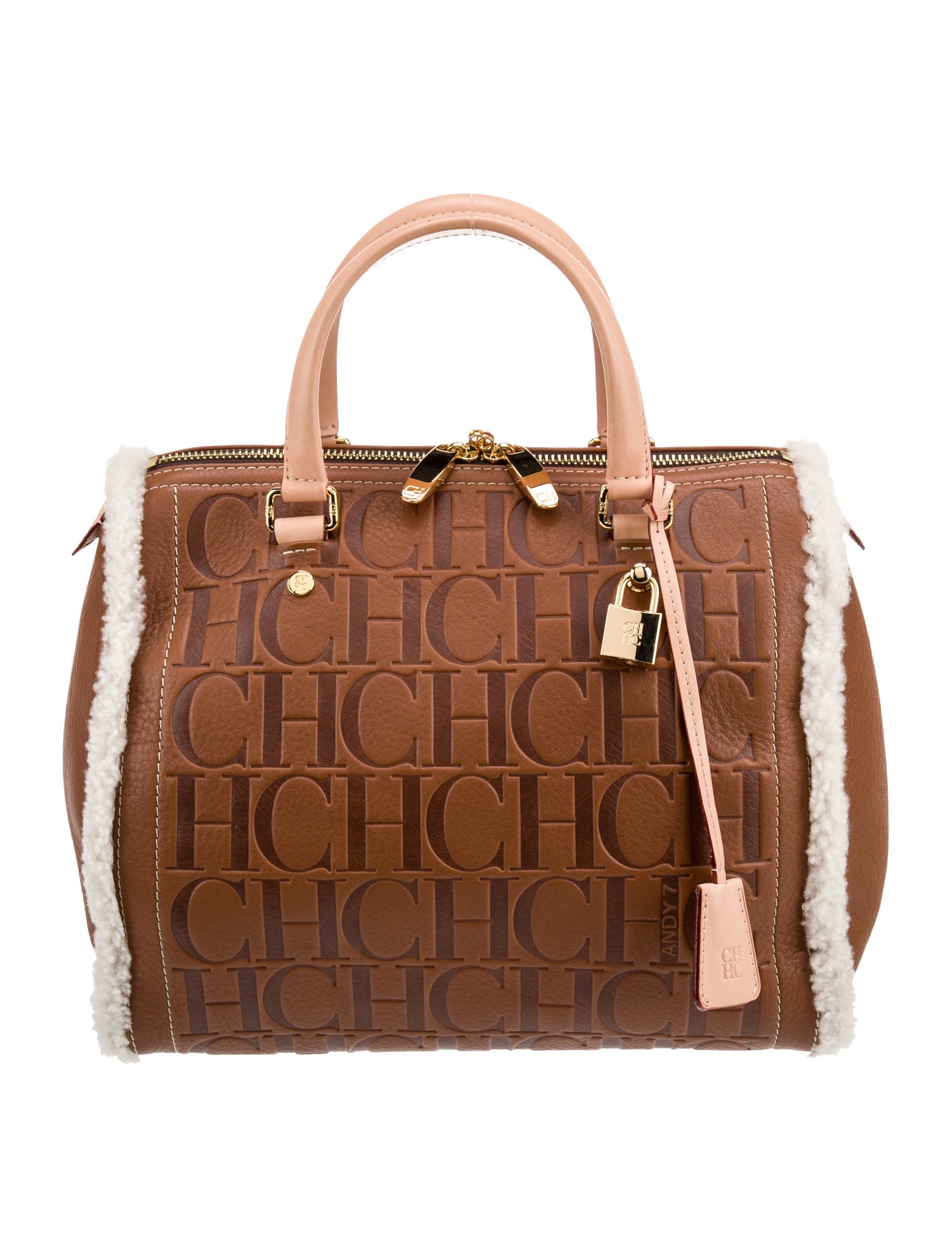 CH Carolina Herrera Leather Top Handle Bag