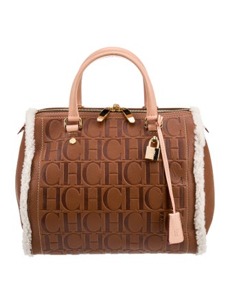 CH Carolina Herrera Leather Top Handle Bag