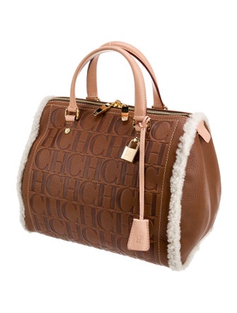 CH Carolina Herrera Leather Top Handle Bag