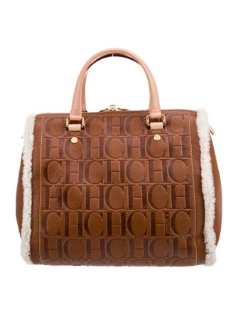 CH Carolina Herrera Leather Top Handle Bag