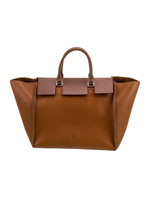 CH Carolina Herrera Leather Top Handle Bag