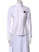 CH Carolina Herrera Polka Dot Print Long Sleeve Button-Up Top