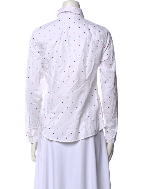 CH Carolina Herrera Polka Dot Print Long Sleeve Button-Up Top