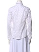 CH Carolina Herrera Polka Dot Print Long Sleeve Button-Up Top