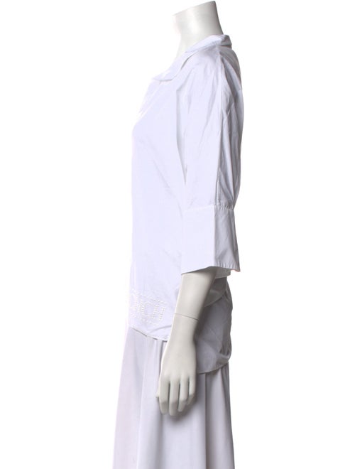 CH Carolina Herrera V-Neck Three-Quarter Sleeve Top