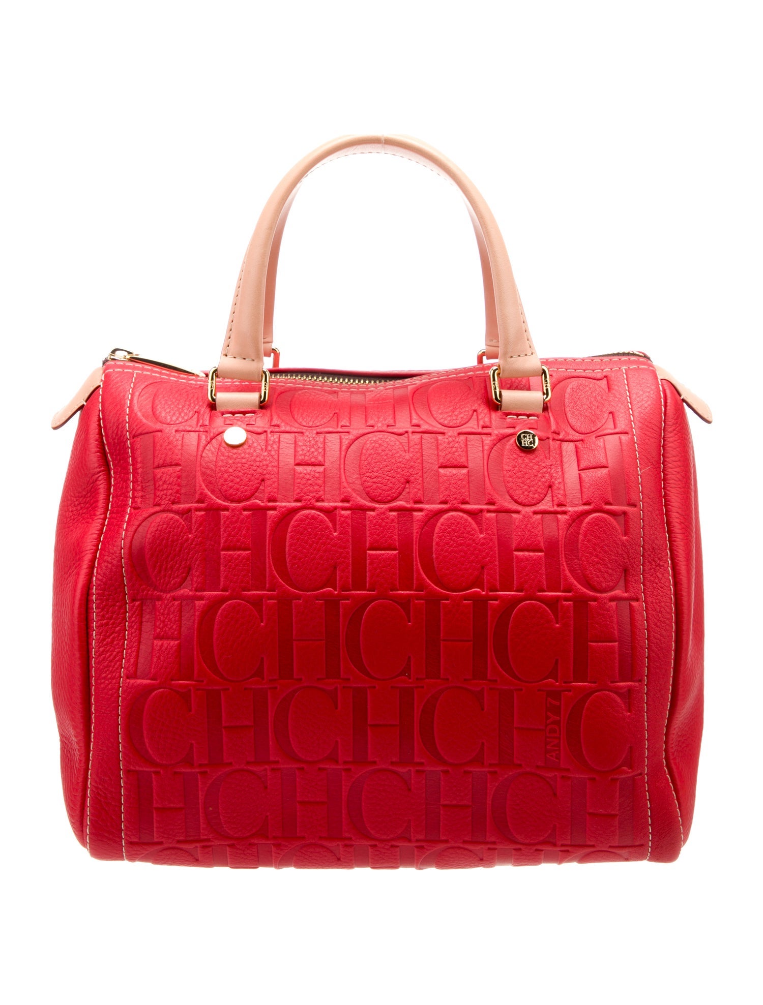CH Carolina Herrera Leather Top Handle Bag