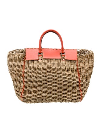 CH Carolina Herrera Straw Weekender Bag