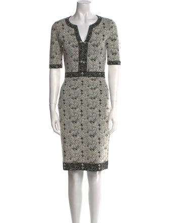 CH Carolina Herrera Wool Knee-Length Dress