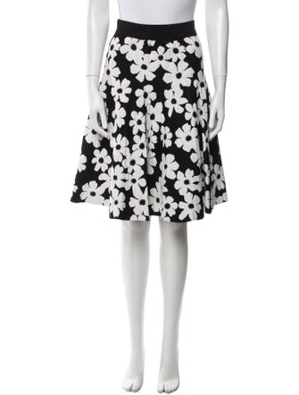 CH Carolina Herrera Floral Print Knee-Length Skirt