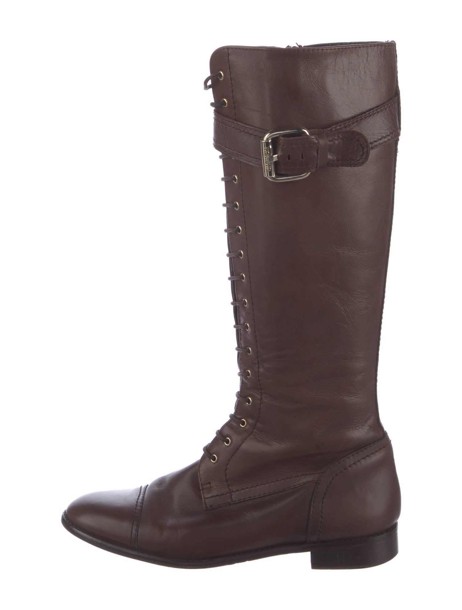 CH Carolina Herrera Leather Combat Boots