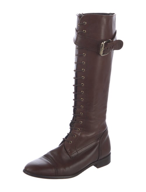 CH Carolina Herrera Leather Combat Boots