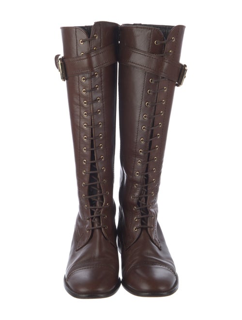 CH Carolina Herrera Leather Combat Boots