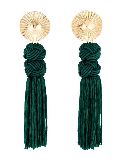 CH Carolina Herrera Cord Tassel Drop Earrings