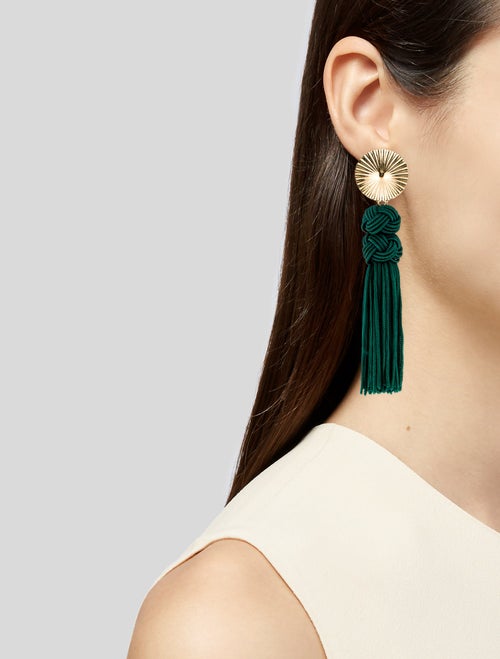CH Carolina Herrera Cord Tassel Drop Earrings