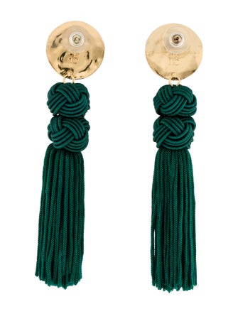 CH Carolina Herrera Cord Tassel Drop Earrings