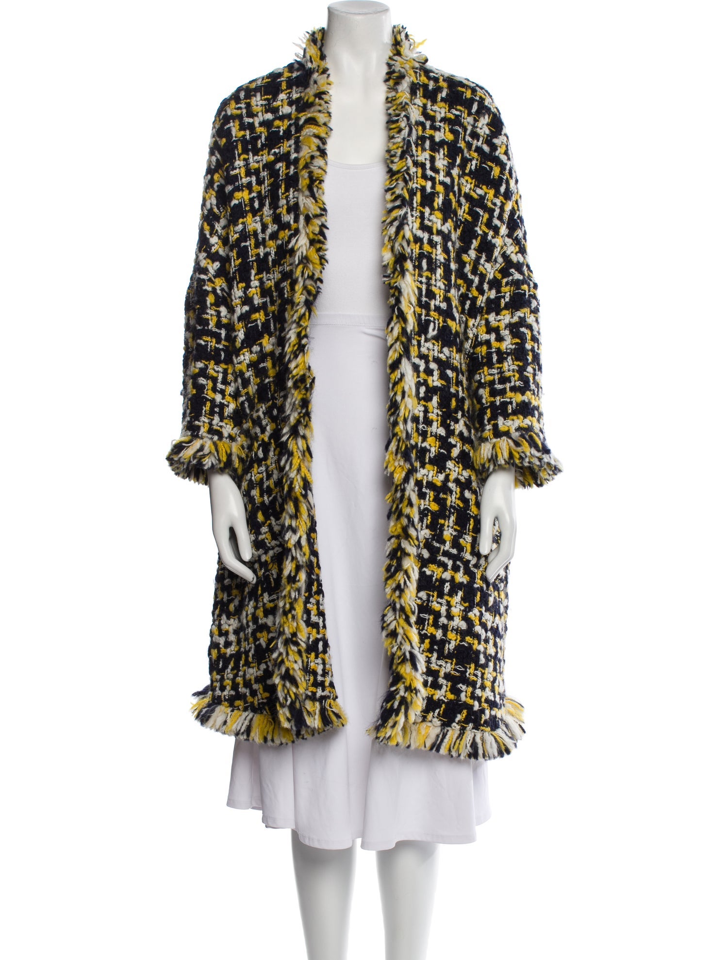 CH Carolina Herrera Wool Tweed Pattern Coat