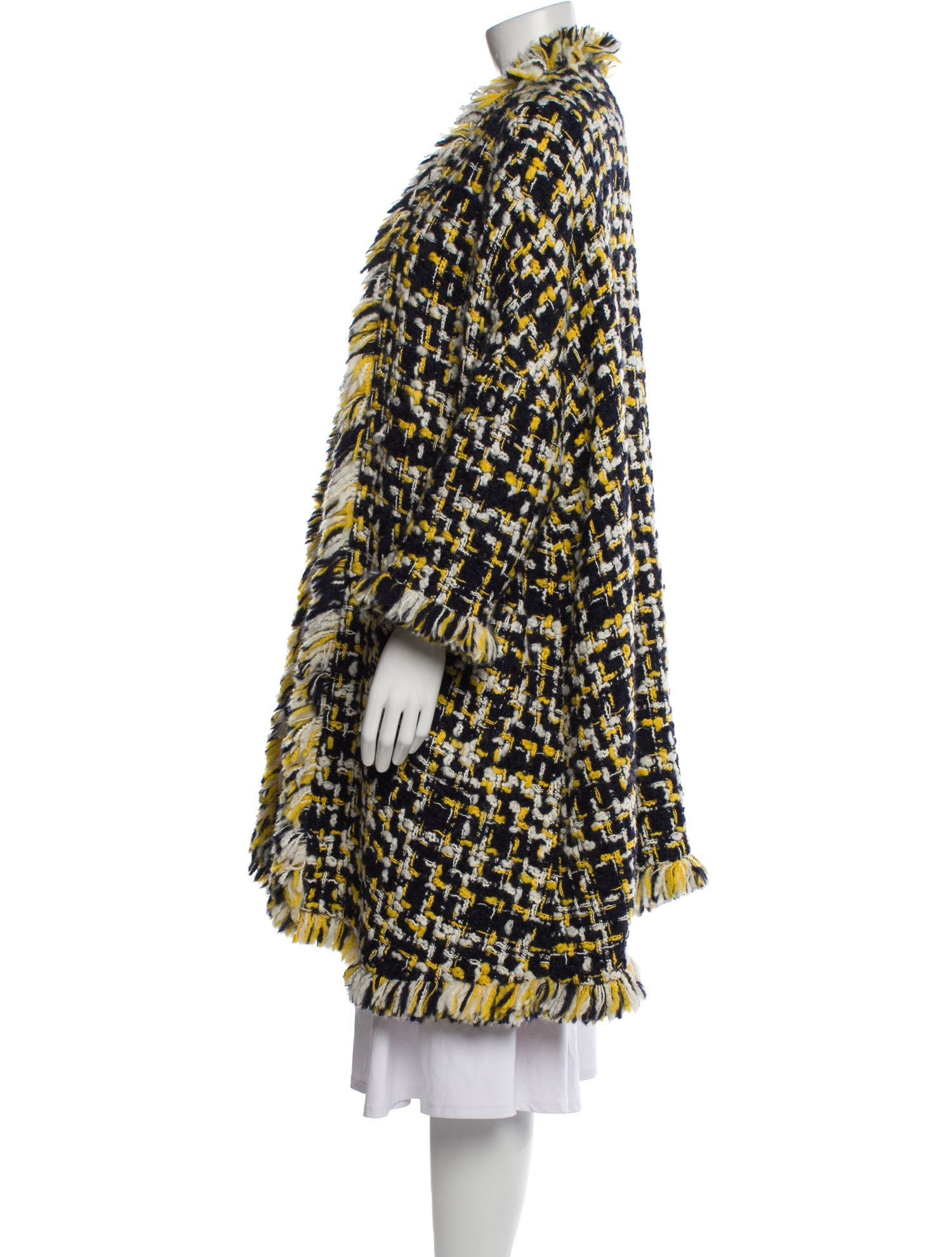 CH Carolina Herrera Wool Tweed Pattern Coat