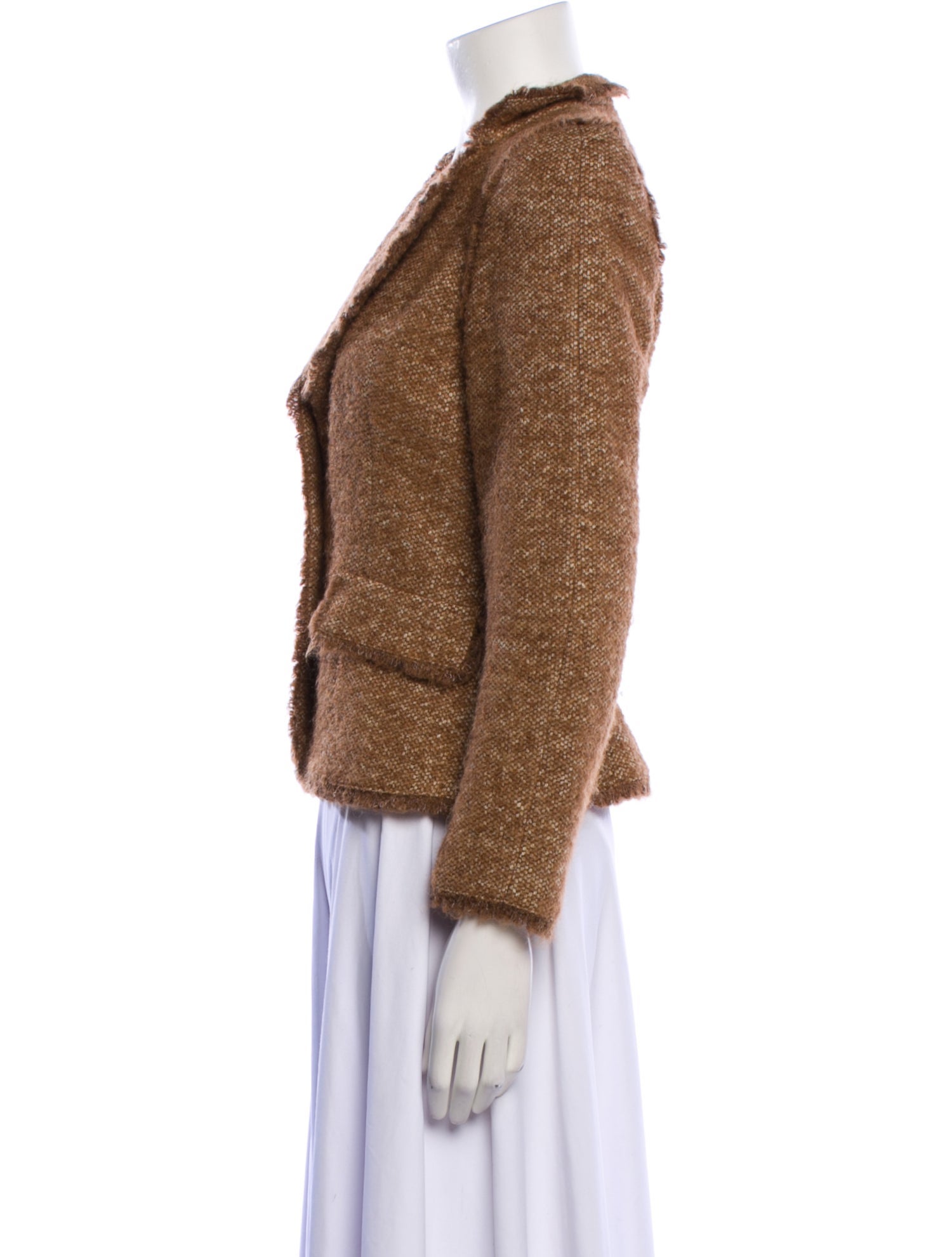 CH Carolina Herrera Virgin Wool Tweed Pattern Blazer