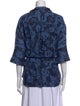 CH Carolina Herrera Printed V-Neck Button-Up Top