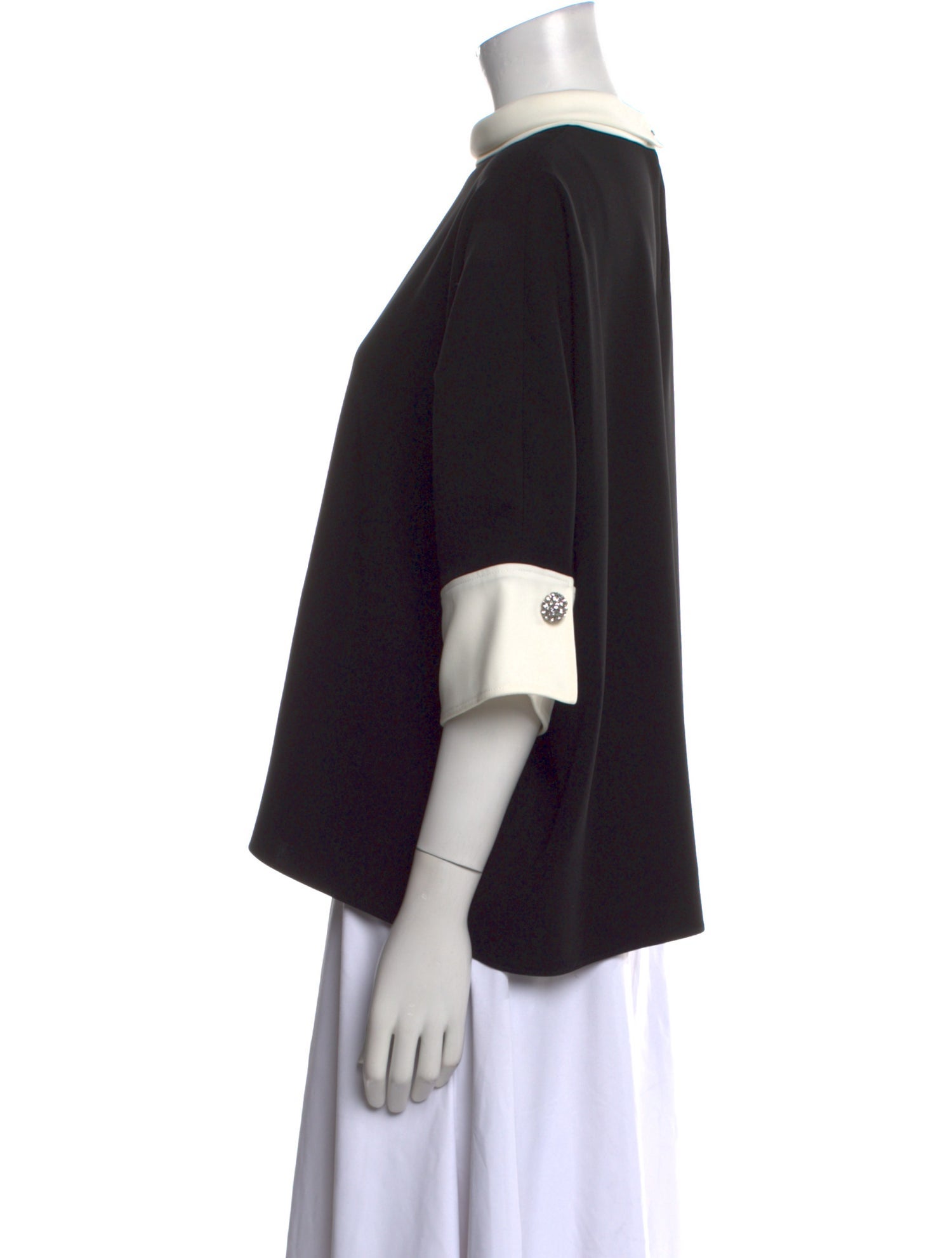 CH Carolina Herrera Bateau Neckline Three-Quarter Sleeve Sweatshirt