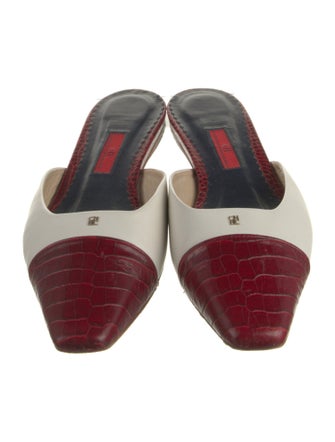 CH Carolina Herrera Leather Printed Mules