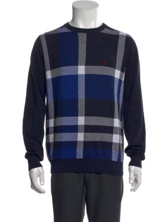 CH Carolina Herrera Plaid Print Crew Neck Pullover