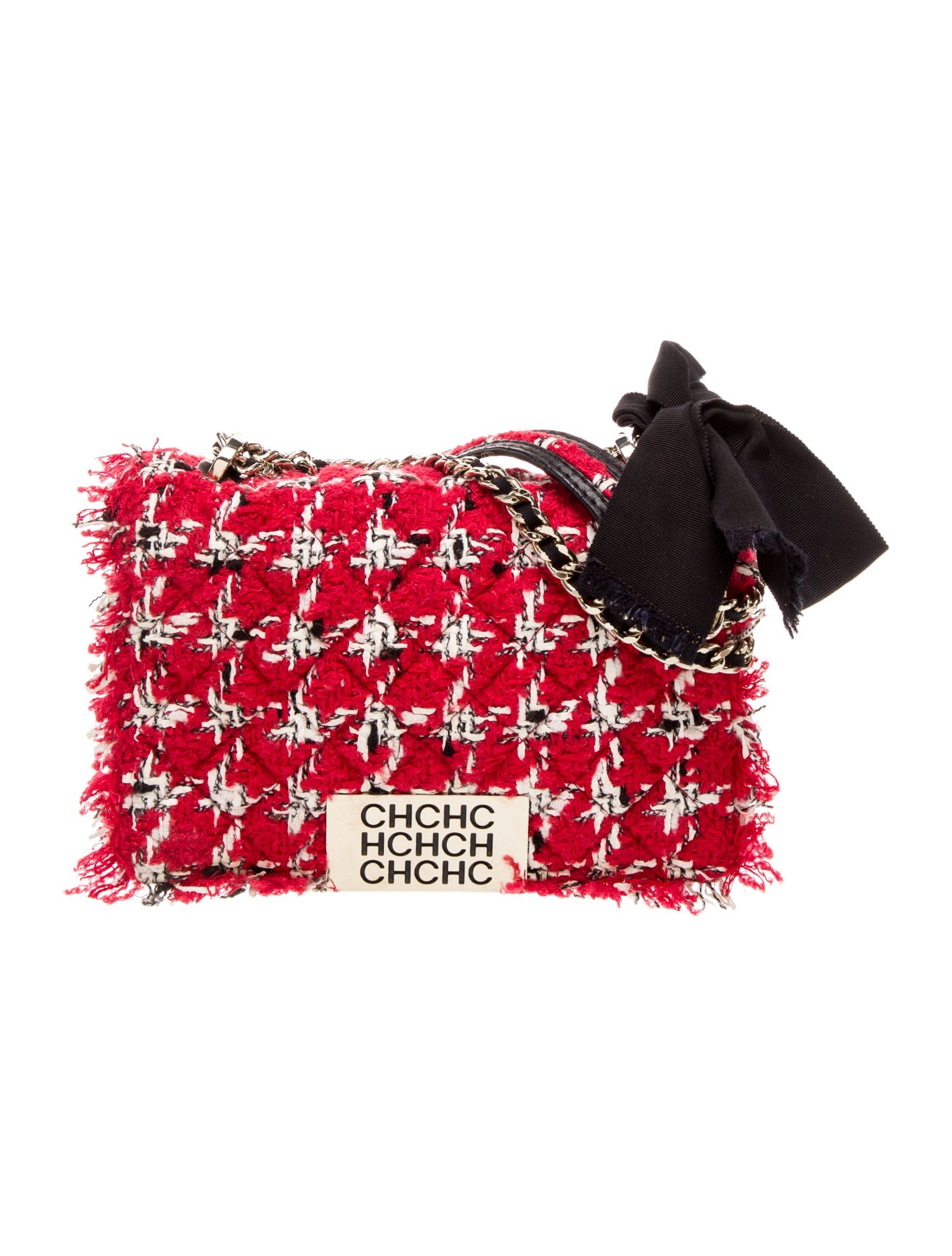 CH Carolina Herrera Tweed Shoulder Bag