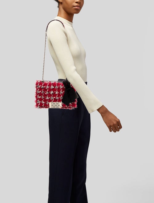 CH Carolina Herrera Tweed Shoulder Bag