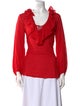 CH Carolina Herrera V-Neck Long Sleeve Blouse