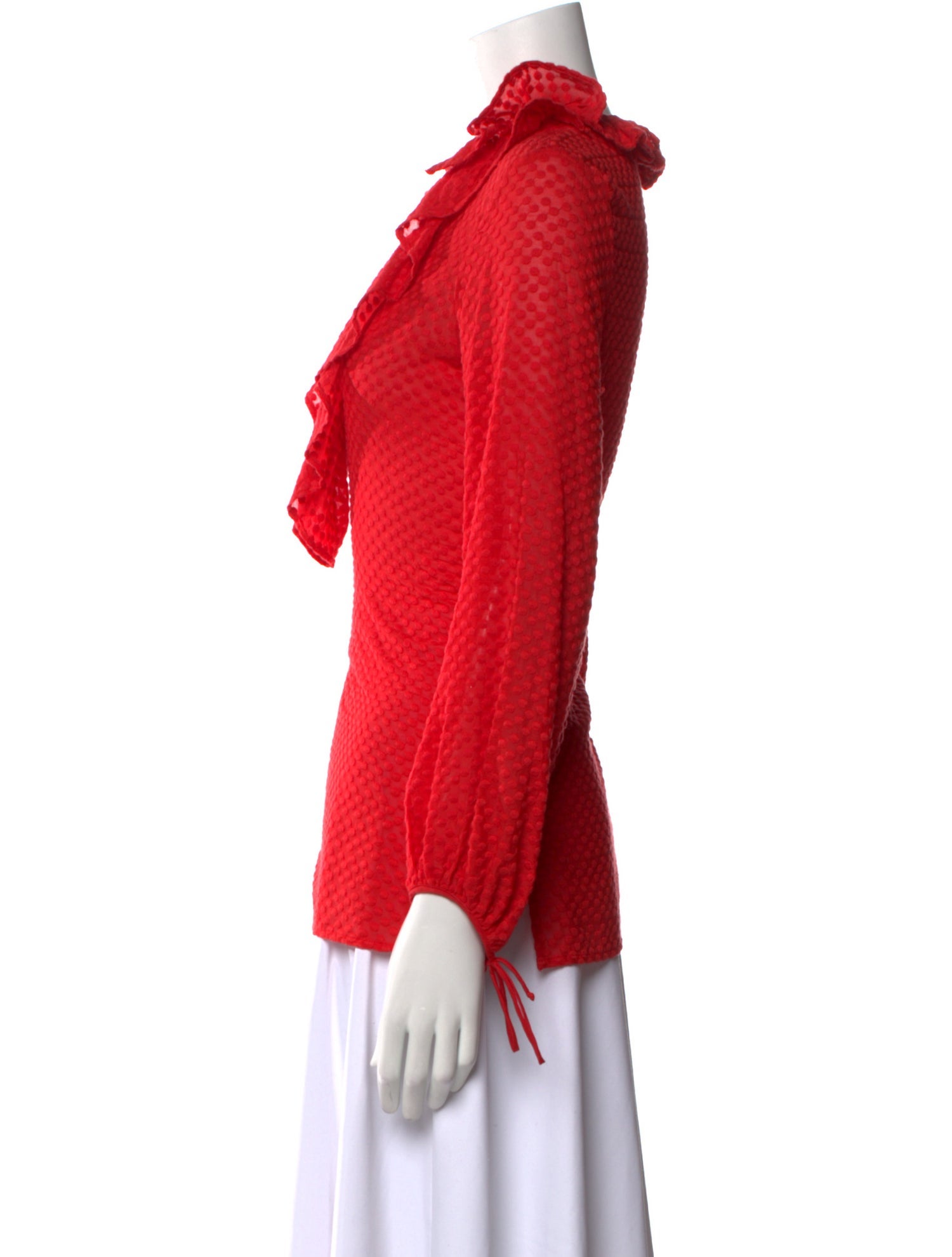 CH Carolina Herrera V-Neck Long Sleeve Blouse