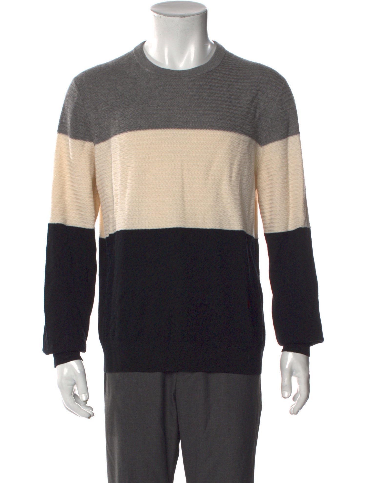 CH Carolina Herrera Wool Colorblock Pattern Pullover