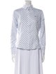 CH Carolina Herrera Printed Long Sleeve Button-Up Top