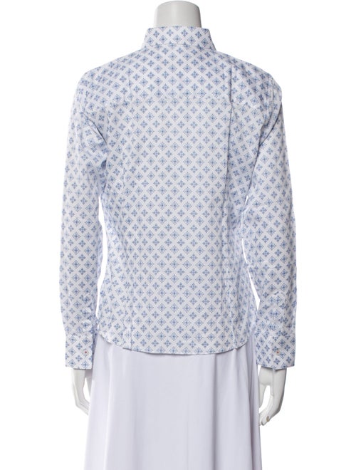 CH Carolina Herrera Printed Long Sleeve Button-Up Top