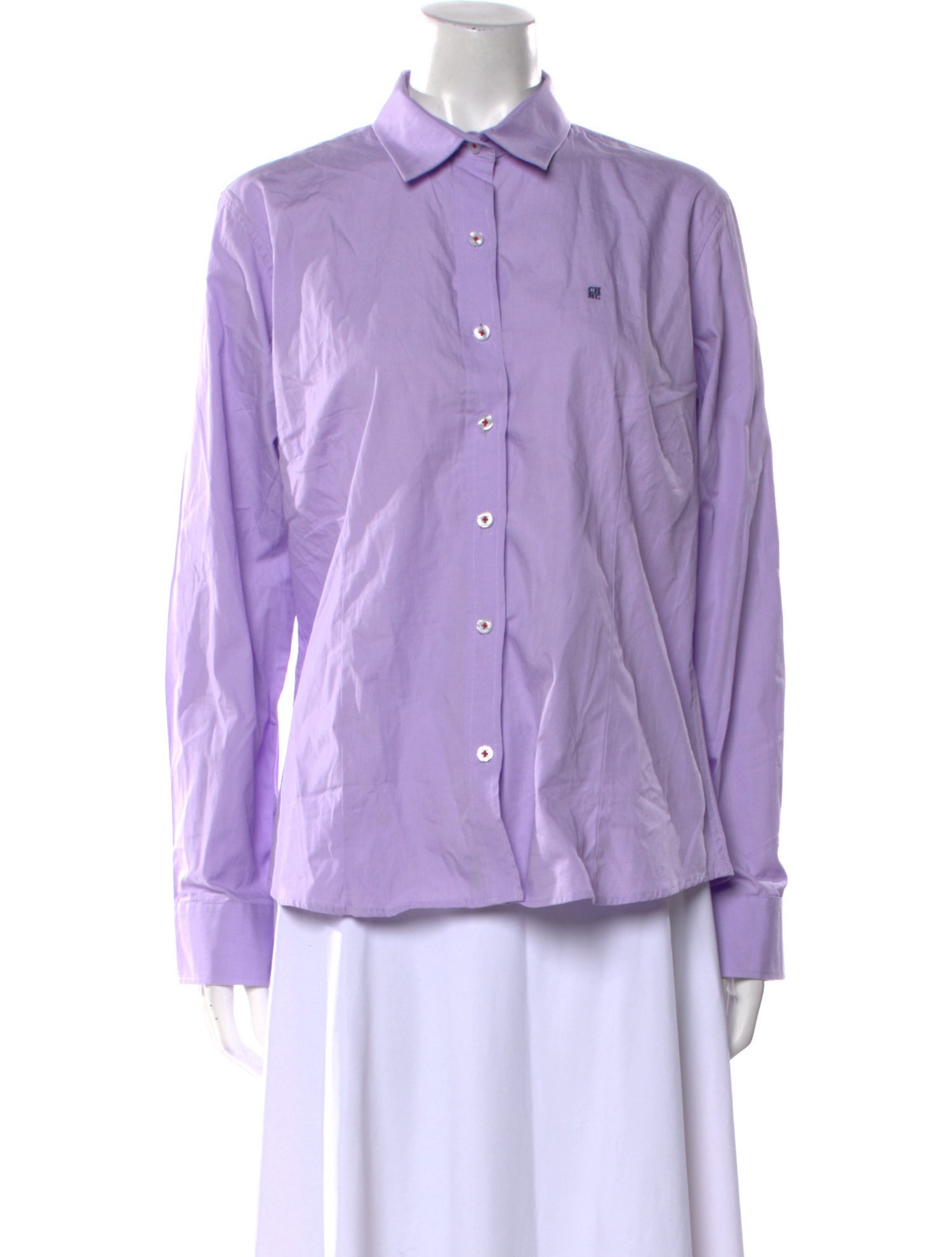 CH Carolina Herrera Long Sleeve Button-Up Top