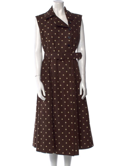 CH Carolina Herrera Polka Dot Print Long Dress