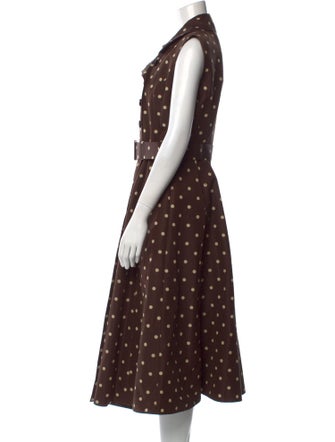CH Carolina Herrera Polka Dot Print Long Dress